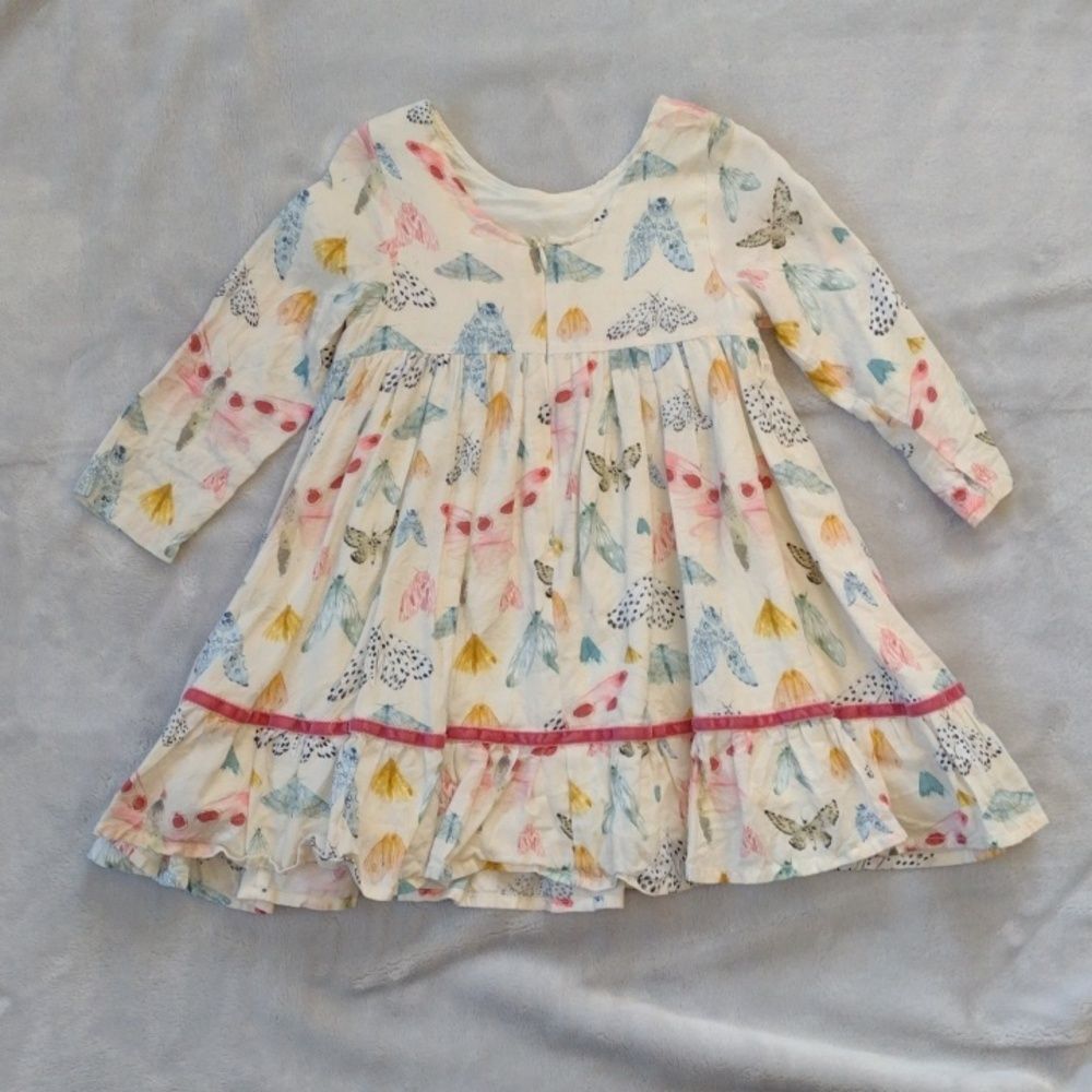Pink Chicken New York Coralee Long Sleeve  Moth Print Dress Size 2 - Picture 2 of 9